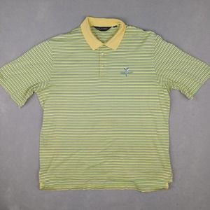 Polo Golf Ralph Lauren‎ Polo Shirt Men's Large Yellow Pima Cotton Striped Soft